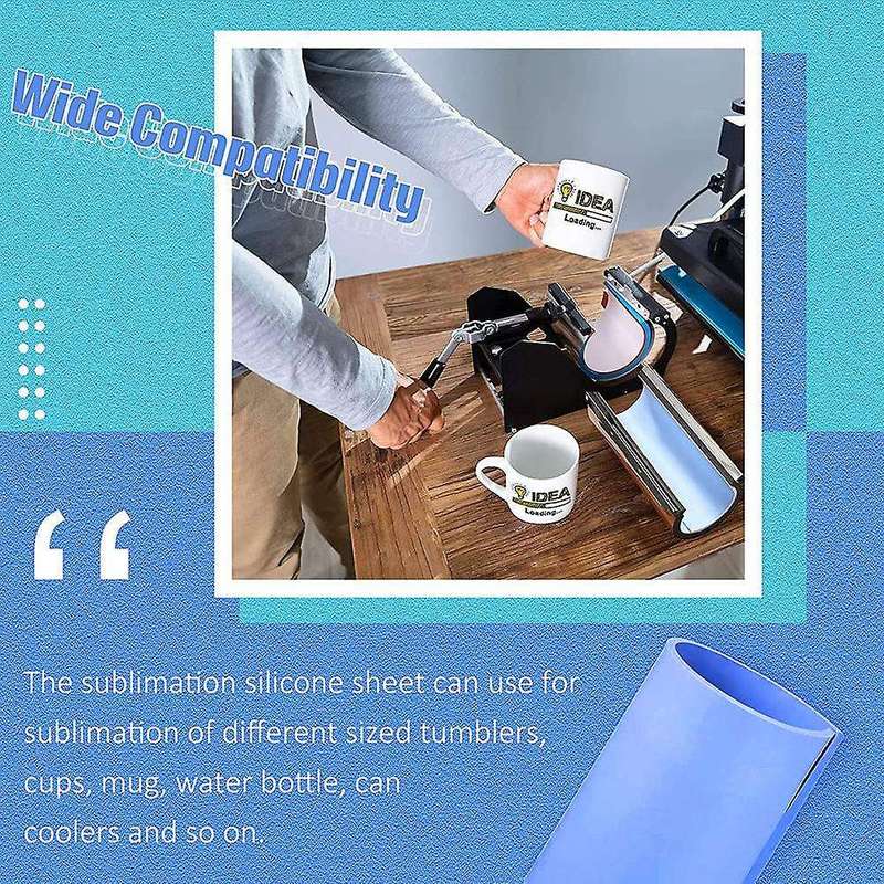 3 Pcs Sublimation Tumbler Wrap Silicone Sheets with Mug Press Bundle Accessories and Mug Press Subl
