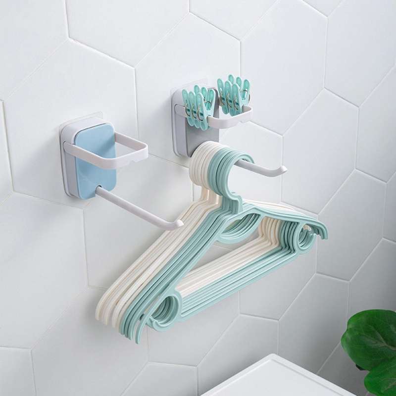 3 PCS Wall Mounted Clothes Hanger Organizer Foldable Storage Rack Holder Closet Wardrobes Space Sav