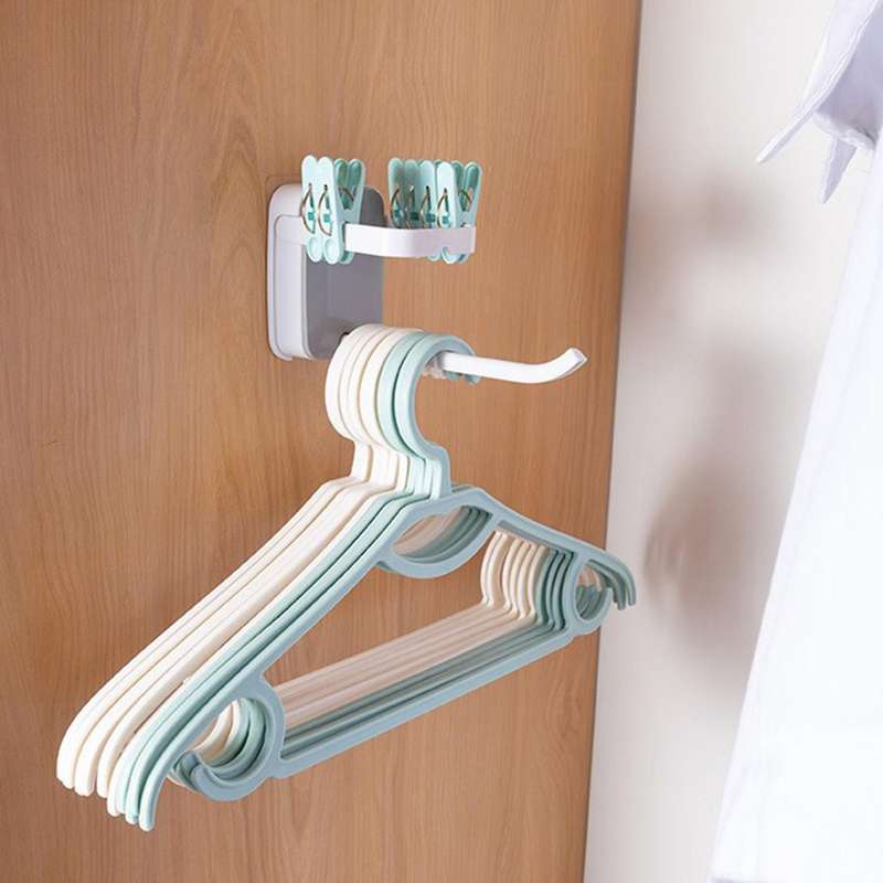 3 PCS Wall Mounted Clothes Hanger Organizer Foldable Storage Rack Holder Closet Wardrobes Space Sav