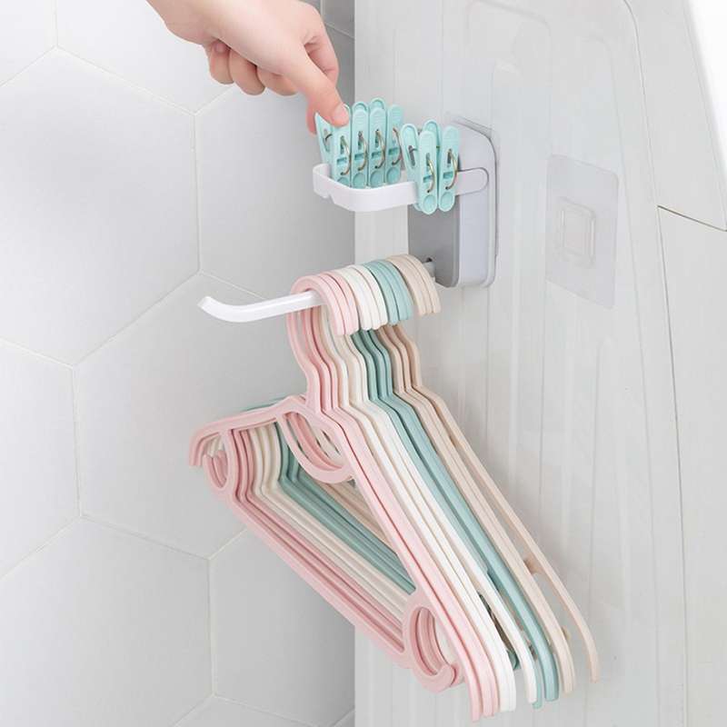 3 PCS Wall Mounted Clothes Hanger Organizer Foldable Storage Rack Holder Closet Wardrobes Space Sav