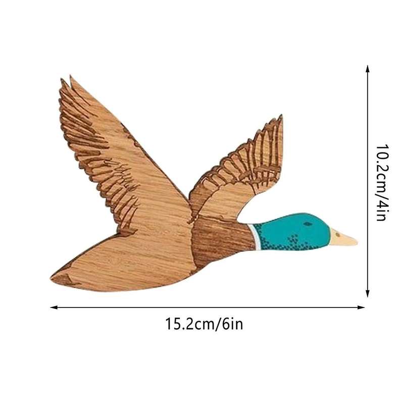 3 Pcs Wooden Ducks Wall Decor for Bedroom Rustic Farm Carved Wood Wall Art for Room Kitchen Office