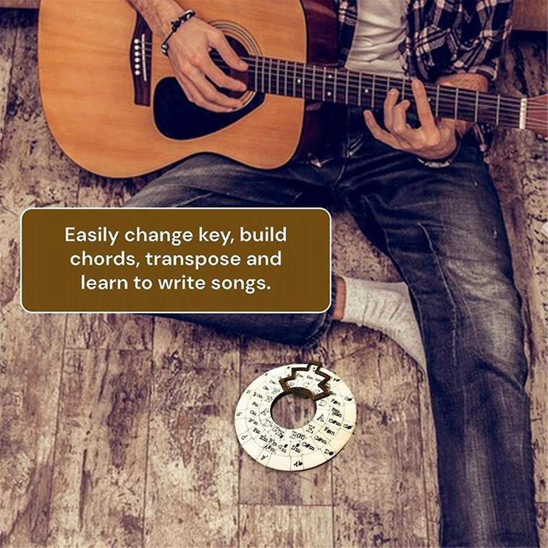 3 PCS Wooden Melody Tool, Melody Music Wheel, Circle of Fifths Wheel Guitar Learning Tool, Circle Wo