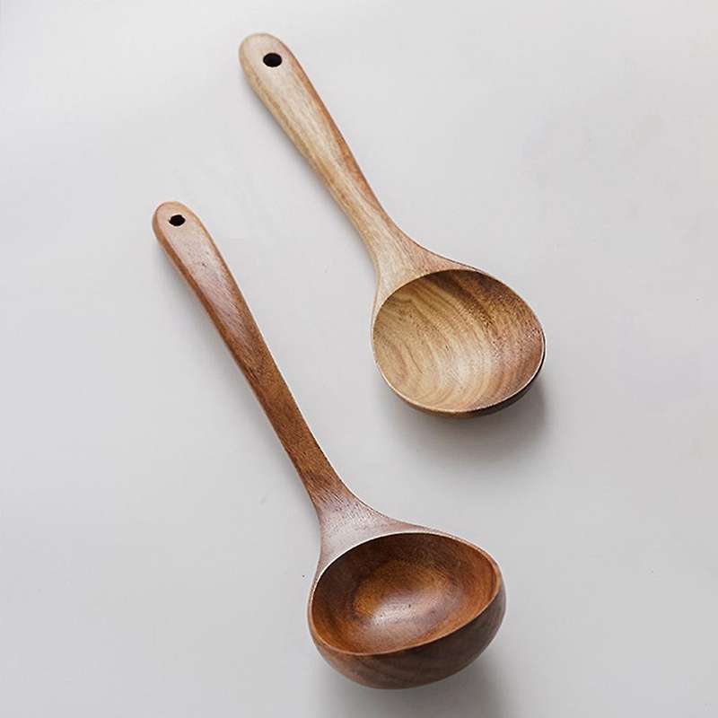 3 Pcs Wooden Spatula Cooking Shovel Spoon Rice Spoon Wooden Soup Spoon Cooking Utensils Non-Stick Co