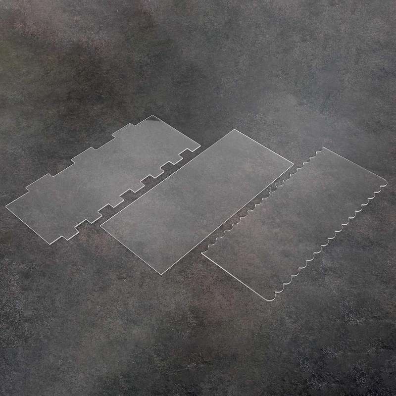 3 Pieces Cake Scrapers Clear Cake Icing Scraper Frosting Buttercream Large Cake Smoother Scraper Ca