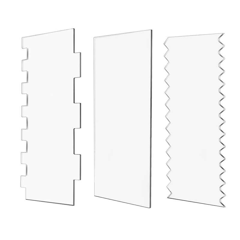 3 Pieces Cake Scrapers Clear Cake Icing Scraper Frosting Buttercream Large Cake Smoother Scraper Ca