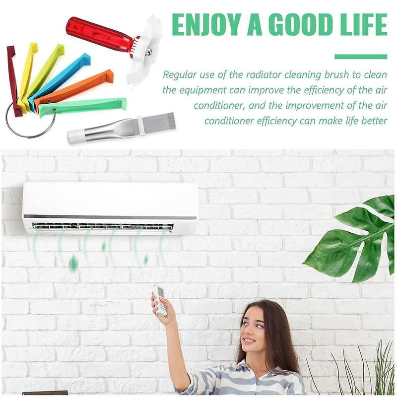 3 Pieces Air Conditioning Brush Set Includes FCR6 Ring Fin Comb Air Conditioner Fin Cleaner Condense