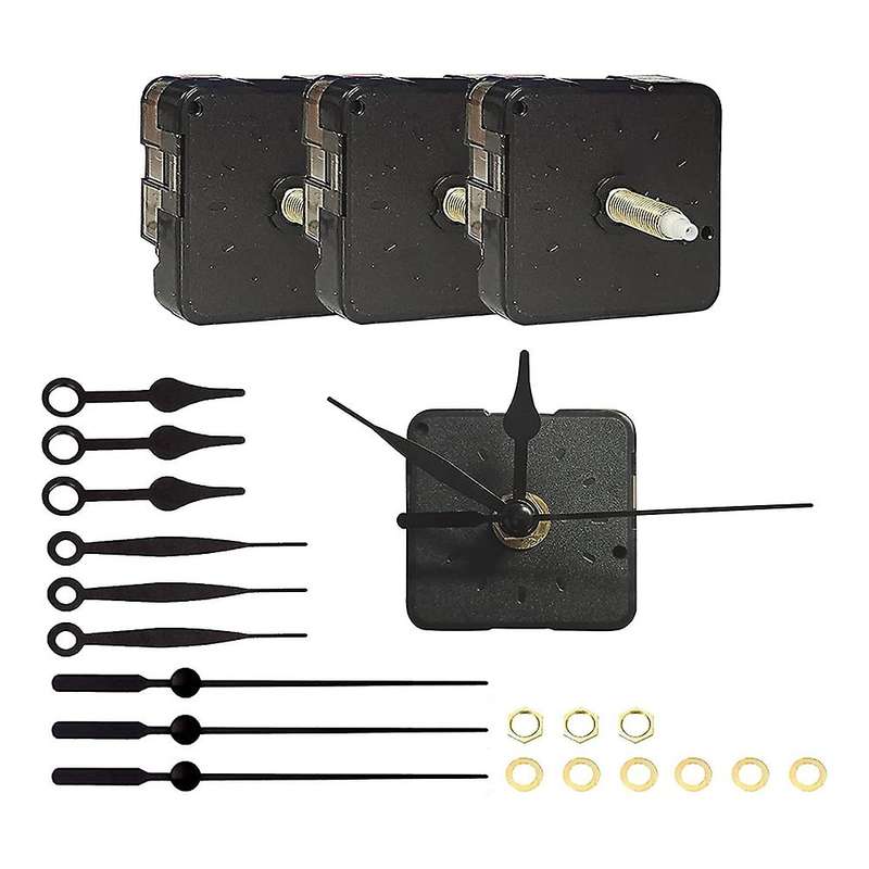 3 Pieces Clock Movements Diy Wall Clock Battery Operated Mechanism Clock Matching Parts and Pointers