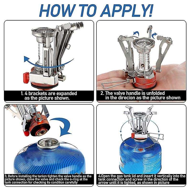 3 Pieces Camping Stove Travel Stove Windproof Backpacking Stove for Outdoor Camping Hiking Cooking