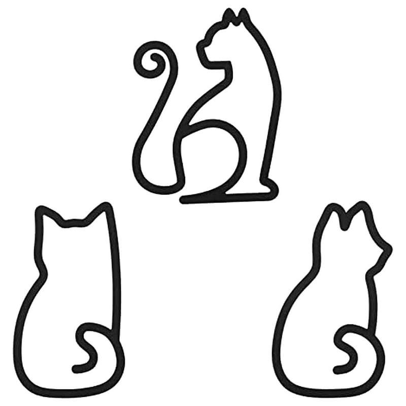 3 Pieces Metal Wall Art Wire Cats Sign Wall Decor for Kitchen Restaurant Shop Decors Accessories