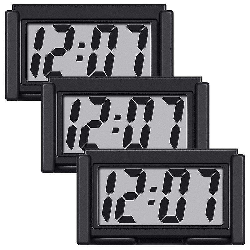 3 Pieces Mini Car Clock Car Dashboard Clock Auto Car Truck Dashboard Time Vehicle Electronic Digital