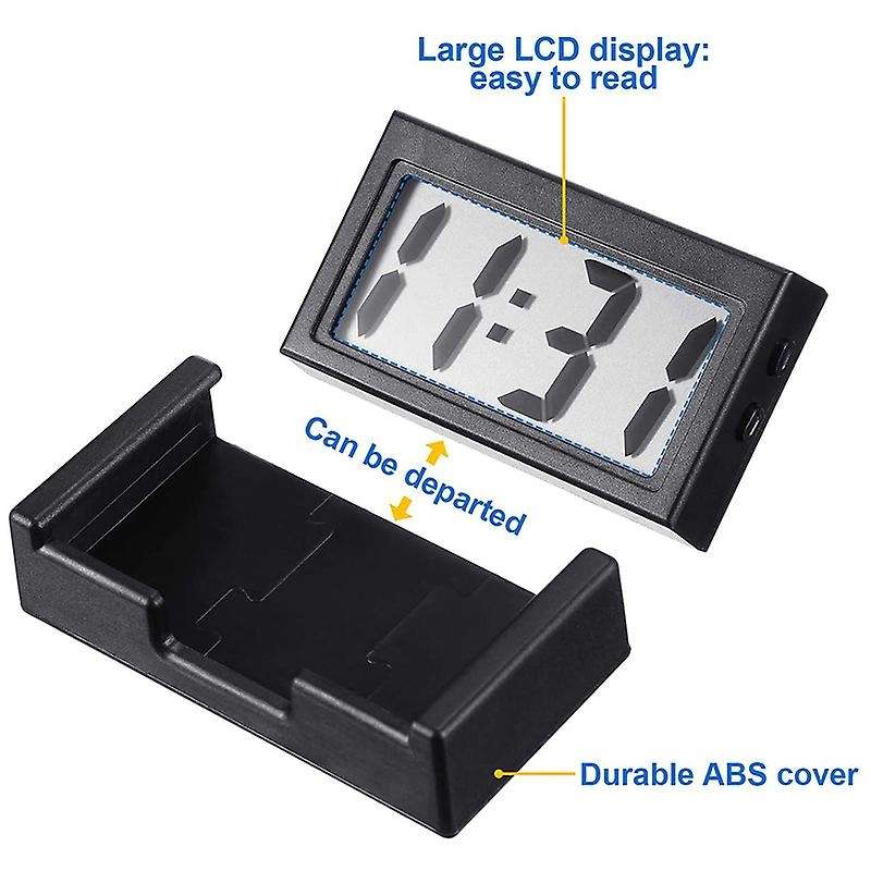 3 Pieces Mini Car Clock Car Dashboard Clock Auto Car Truck Dashboard Time Vehicle Electronic Digital