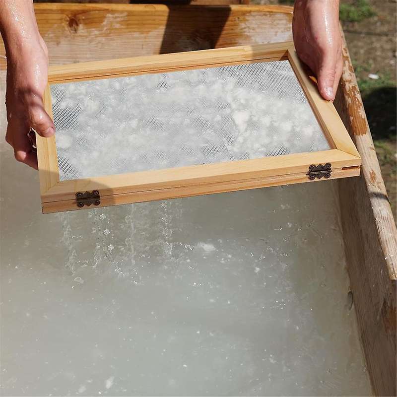 3 Pieces Paper Making Wooden Paper Making Mould Papermaking Screen Kit 3 Size Frame for DIY (A7, A6,