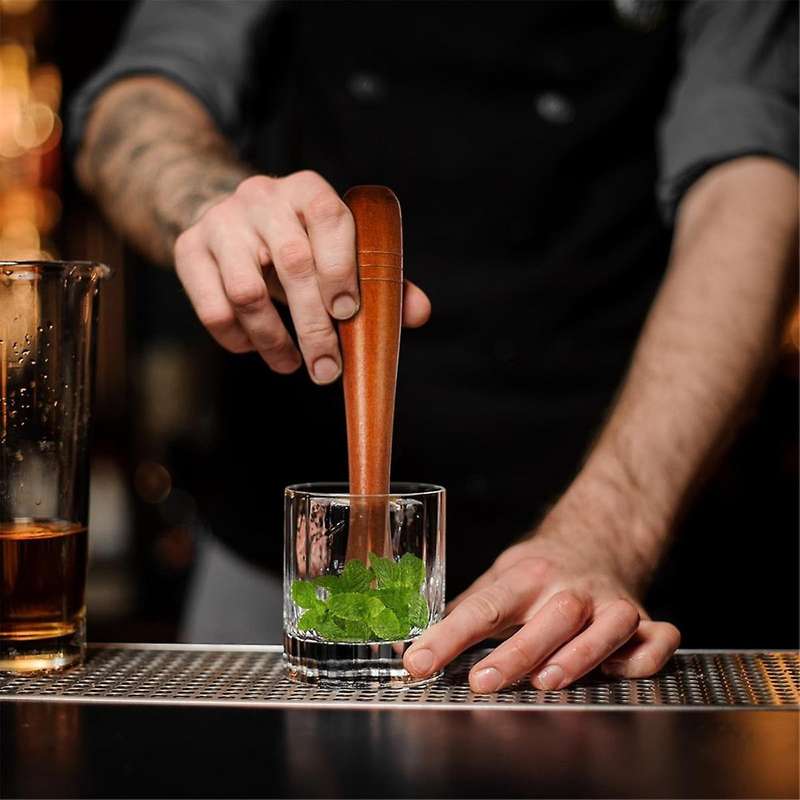 3 Pieces Wooden Muddler for Cocktails, Cocktail Muddler 7.7Inch Long Mojito Muddler Bar Wood Ice Cru