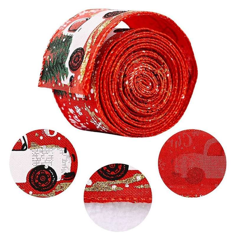 3 Rolls Christmas Ribbons Decorative Ribbons for DIY Craft Bows 5cmx5M