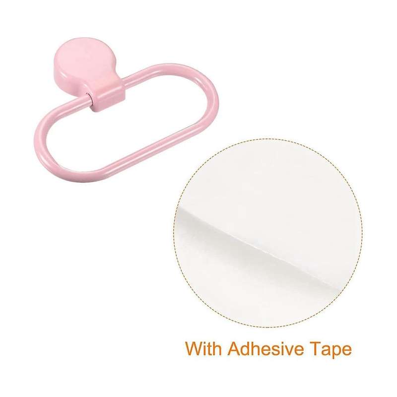 3 Set Oval Towel Ring Holder Self-adhesive for Bathroom Kitchen Accessories, Pink & Blue