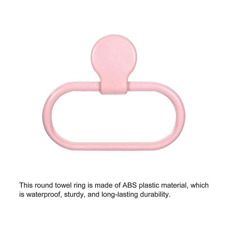 3 Set Oval Towel Ring Holder Self-adhesive for Bathroom Kitchen Accessories, Pink & Blue