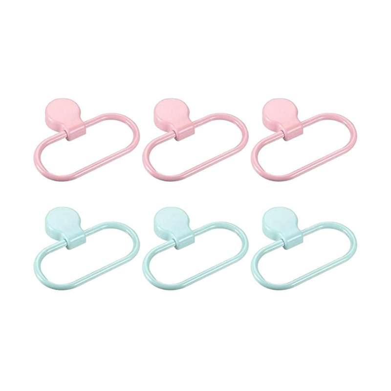 3 Set Oval Towel Ring Holder Self-adhesive for Bathroom Kitchen Accessories, Pink & Blue