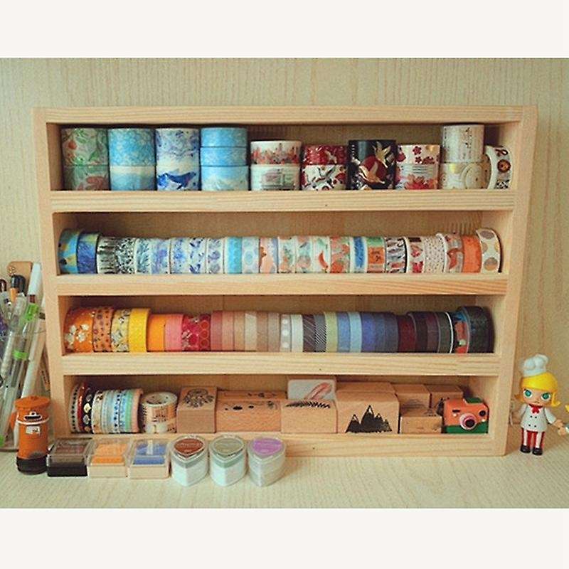 3 Ties Desktop Rack Mini Tabletop Bookcase File Holder Making Tape Display Shelf Doll Collection Ca