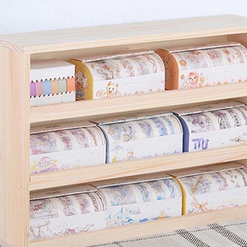3 Ties Desktop Rack Mini Tabletop Bookcase File Holder Making Tape Display Shelf Doll Collection Ca
