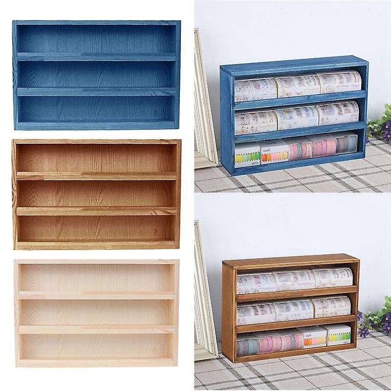 3 Ties Desktop Rack Mini Tabletop Bookcase File Holder Making Tape Display Shelf Doll Collection Ca