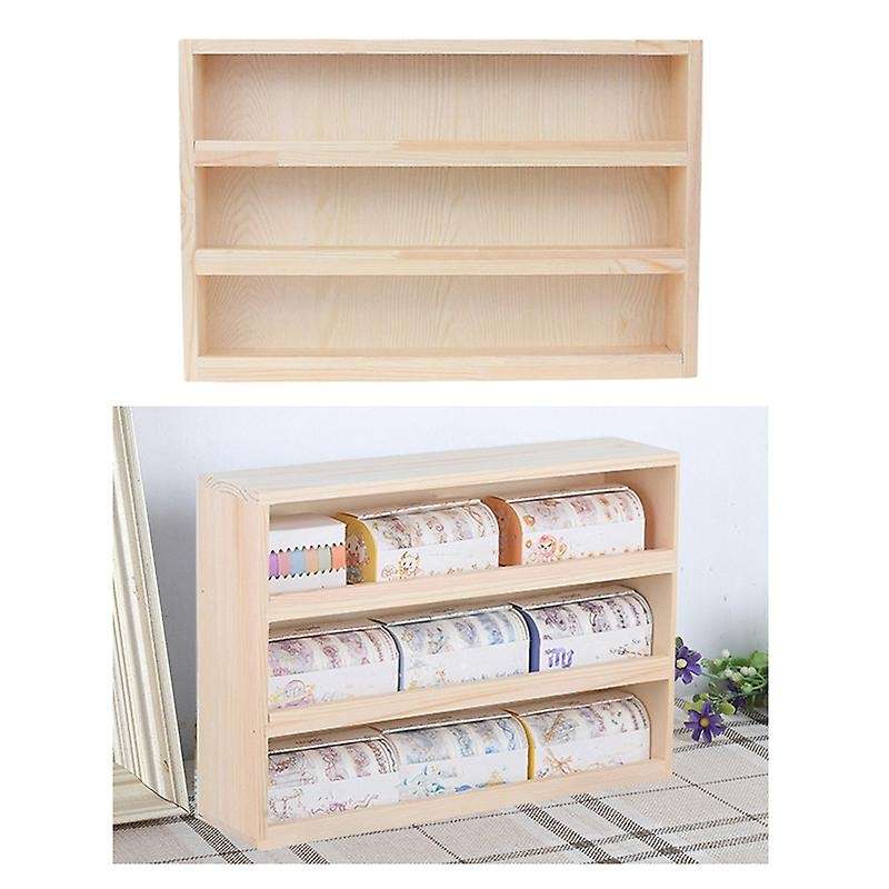 3 Ties Desktop Rack Mini Tabletop Bookcase File Holder Making Tape Display Shelf Doll Collection Ca