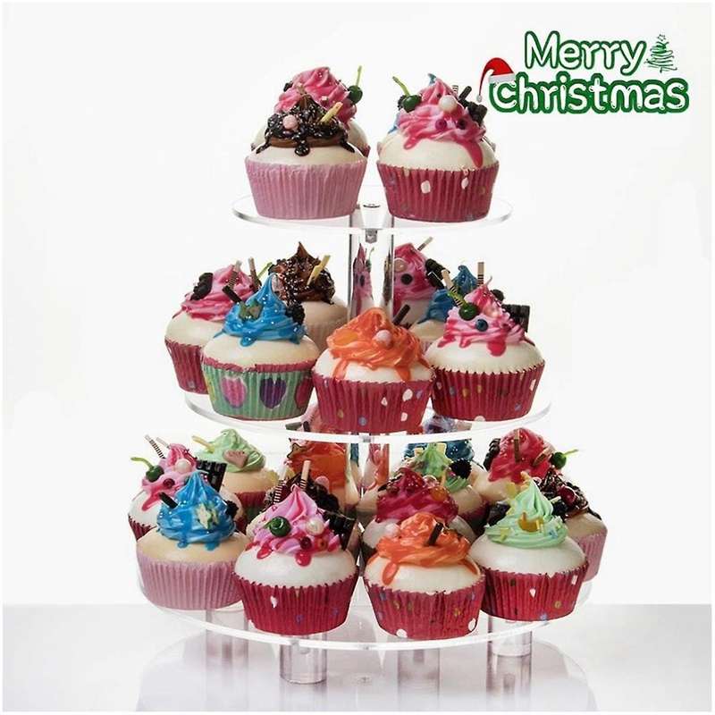 3 Tier Acrylic Cupcake Stand,rounded Cupcake Display Stand for Birthday, Baby Shower,tea Party and W