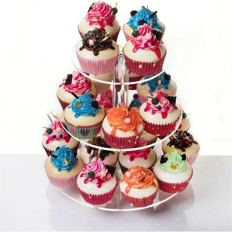 3 Tier Acrylic Cupcake Stand,rounded Cupcake Display Stand for Birthday, Baby Shower,tea Party and W