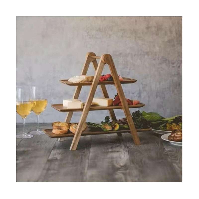 3 Tier Serving Tray Wood Tiered Tray Decor Cake Stand Farmhouse Tiered Tray Party Serving Dishes and