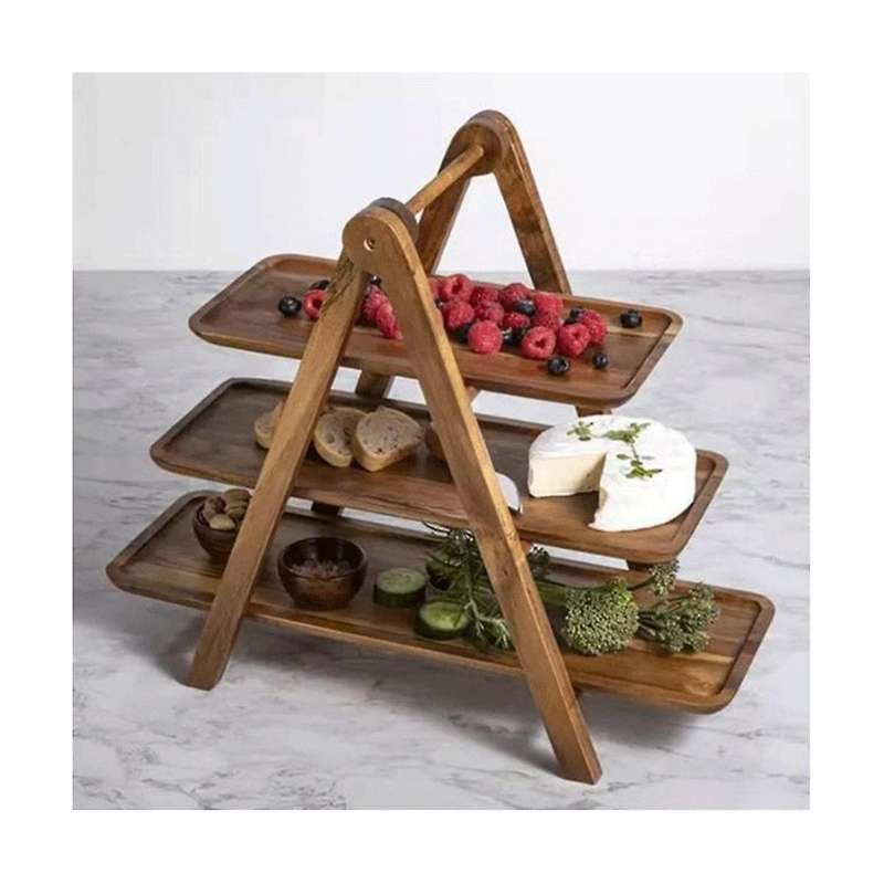 3 Tier Serving Tray Wood Tiered Tray Decor Cake Stand Farmhouse Tiered Tray Party Serving Dishes and