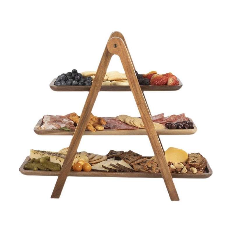 3 Tier Serving Tray Wood Tiered Tray Decor Cake Stand Farmhouse Tiered Tray Party Serving Dishes and