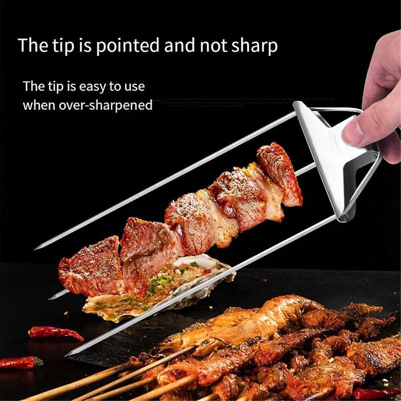 3 Way Grill Skewers - Grill , Three- BBQ Fork Skewers Kit Kabob Skewers Outdoor for Grilling Meat