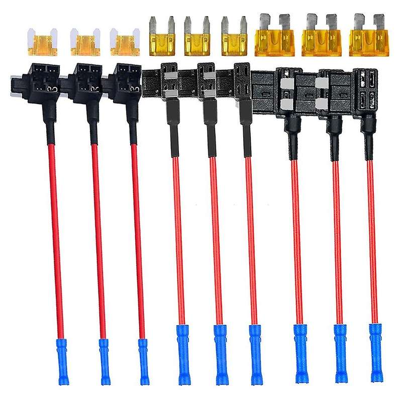 3 Types Add-A-Circuit Adapter & Fuse Kit - Fuse Tap Fuse Holder with Fuse for Trucks Boats