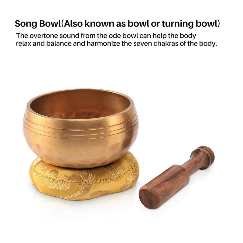 3.2 Inch Tibetan Singing Bowl Meditation Yoga Meditation Bowl Wooden Stick Cushion