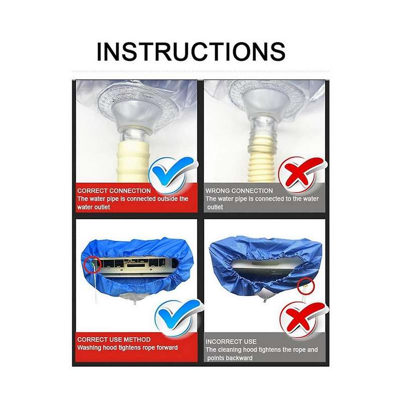 3.2m Air Conditioner Cleaning Cover Double Layer Thickening Wash Mounted Protective Dust Cleaner B
