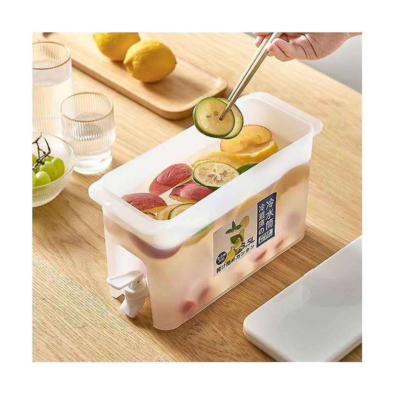 3.5l Water with Faucet Cold Water Container Teapot Fruit Kitchen Drinking Set with Faucet Water Dis