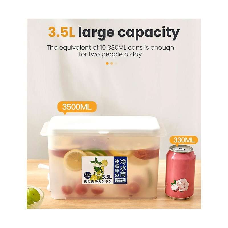 3.5l Water with Faucet Cold Water Container Teapot Fruit Kitchen Drinking Set with Faucet Water Dis