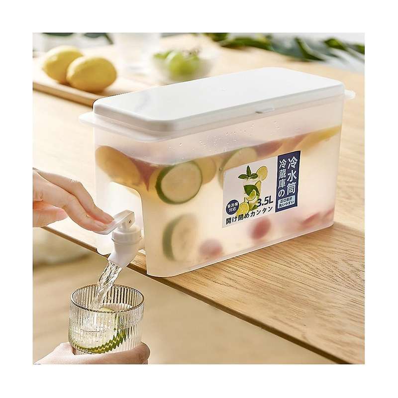 3.5l Water with Faucet Cold Water Container Teapot Fruit Kitchen Drinking Set with Faucet Water Dis