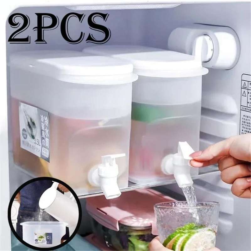 3.5L Large-Capacity Cold Water Bottle, Cold Water Bottle with Faucet, Refrigerator and Iced Drink Bo