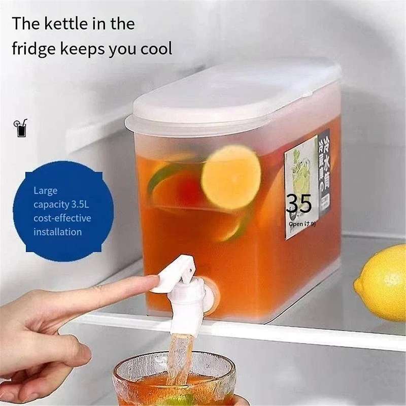 3.5L Large-Capacity Cold Water Bottle, Cold Water Bottle with Faucet, Refrigerator and Iced Drink Bo