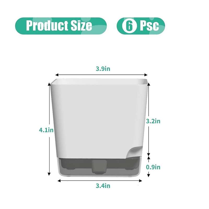 3.9 Inch Succulent Pots with Drainage Hole, 6 Pack Style Small Plant Pots Flower Planters for Indoor