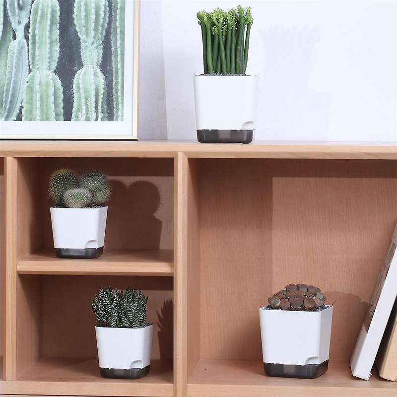 3.9 Inch Succulent Pots with Drainage Hole, 6 Pack Style Small Plant Pots Flower Planters for Indoor