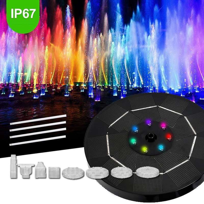 3.5W LED Solar Fountain for Birdbath, Solar Water Fountains with 6 Nozzles, Solar Powered Fountain P