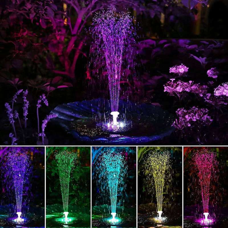 3.5W LED Solar Fountain for Birdbath, Solar Water Fountains with 6 Nozzles, Solar Powered Fountain P