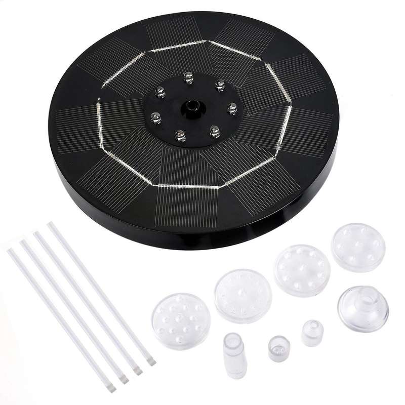 3.5W LED Solar Fountain for Birdbath, Solar Water Fountains with 6 Nozzles, Solar Powered Fountain P