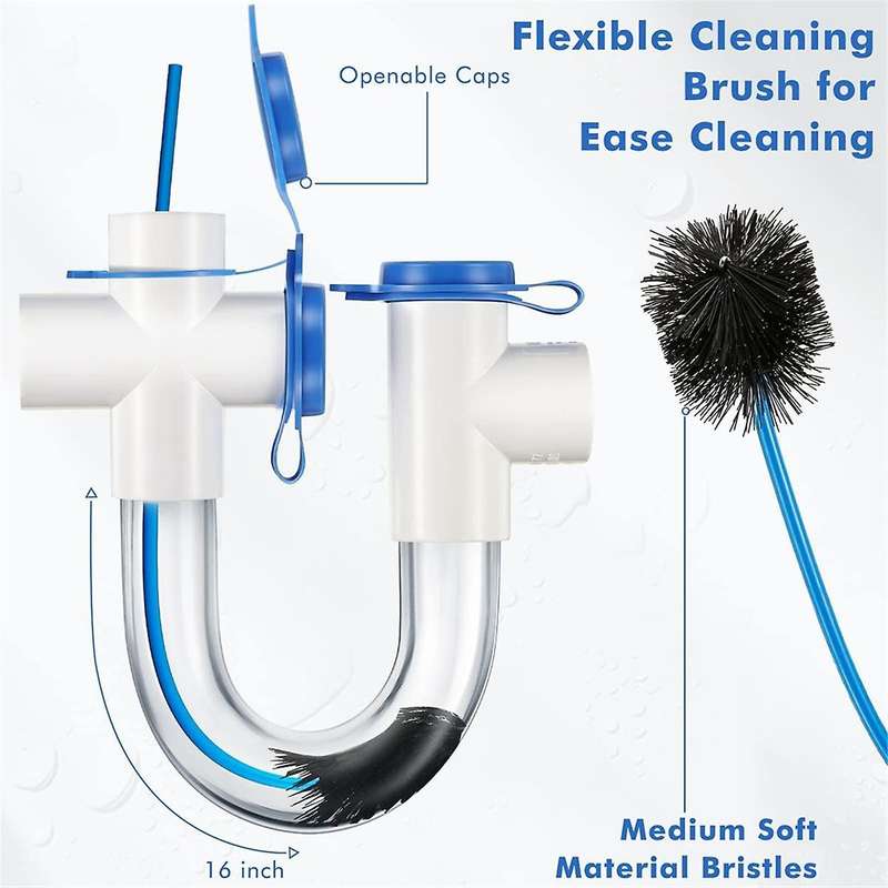 3/4 Inch Condensate Collector, PVC U-Shaped Collector for HVAC Air Conditioners, Effectively Drains