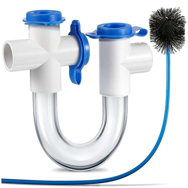 3/4 Inch Condensate Collector, PVC U-Shaped Collector for HVAC Air Conditioners, Effectively Drains