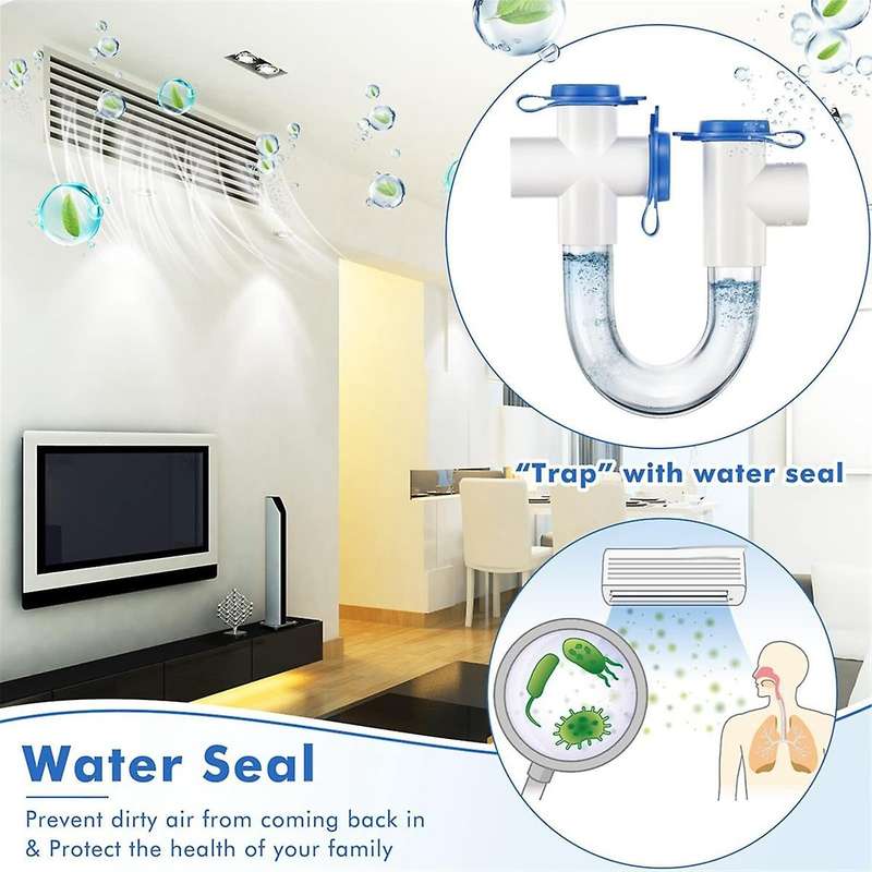 3/4 Inch Condensate Collector, PVC U-Shaped Collector for HVAC Air Conditioners, Effectively Drains