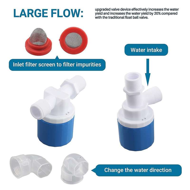 3/4Inch Water Tank Automatic Water Level Control Valve Switch Horizontal Inflow Installed Inside Tow