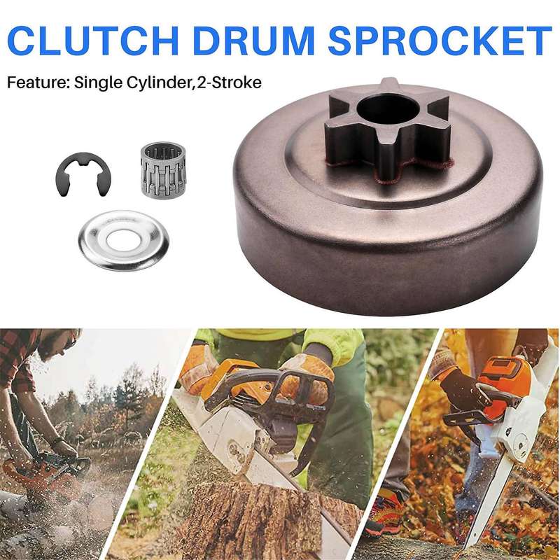 3/8 6T Clutch Drum Sprocket Washer E- Kit for Chainsaw 017 018 021 023 025 Ms170 Ms180 Ms210 Ms230