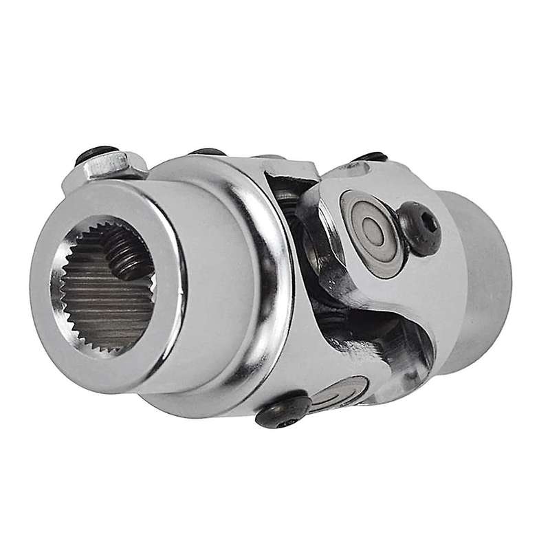 3/4IN 36 Spline X 3/4IN DD Steering Universal Joint Chrome Single U Joint Shaft / U Joint Coupler /